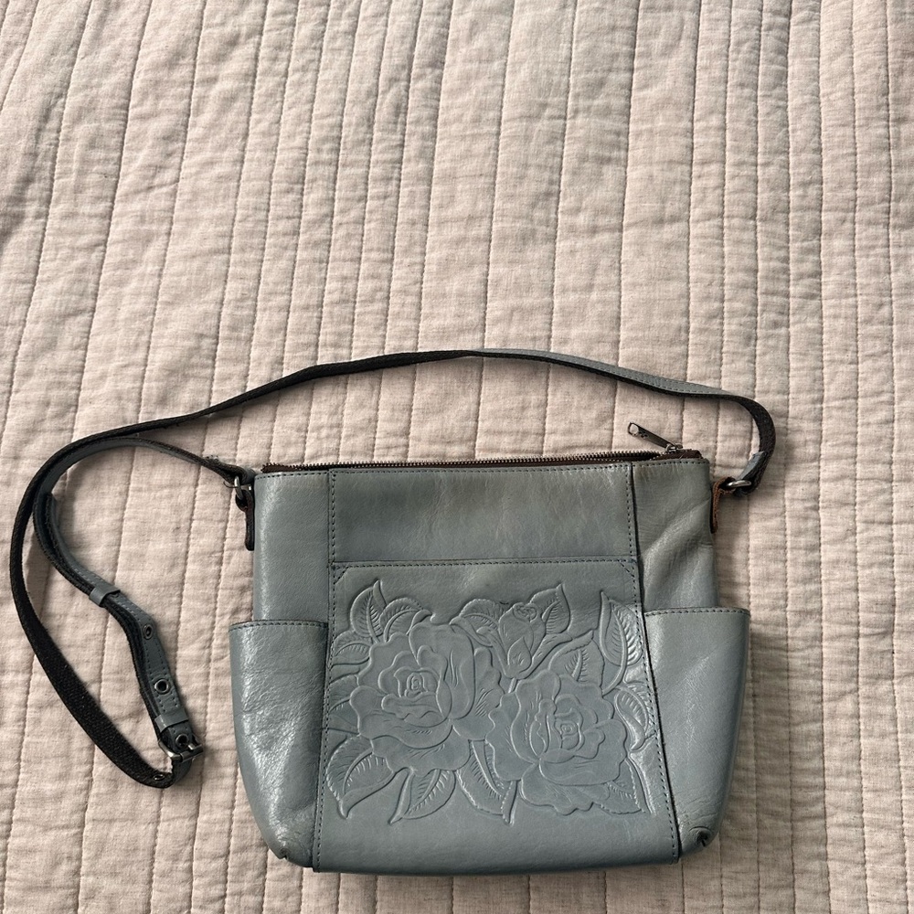 Patricia Nash Slate Leather Crossbody Bag